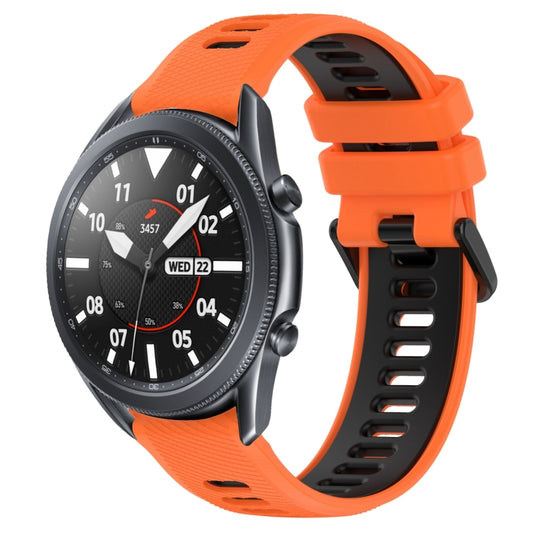 For Samsung Galaxy Watch3 45mm 22mm Sports Two-Color Silicone Watch Band(Orange+Black) - Smart Wear by PMC Jewellery | Online Shopping South Africa | PMC Jewellery