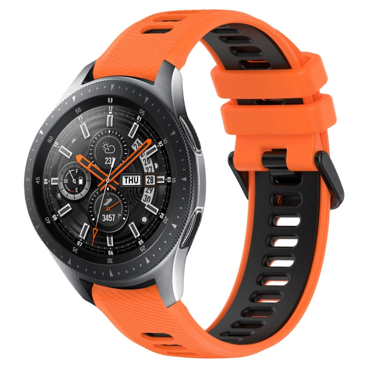 For Samsung Galaxy Watch 46mm 22mm Sports Two-Color Silicone Watch Band(Orange+Black) - Smart Wear by PMC Jewellery | Online Shopping South Africa | PMC Jewellery