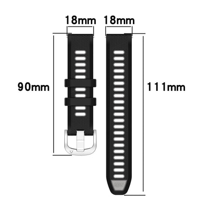 For Garmin Active S 18mm Sports Two-Color Steel Buckle Silicone Watch Band(Starlight+Black) - Smart Wear by PMC Jewellery | Online Shopping South Africa | PMC Jewellery