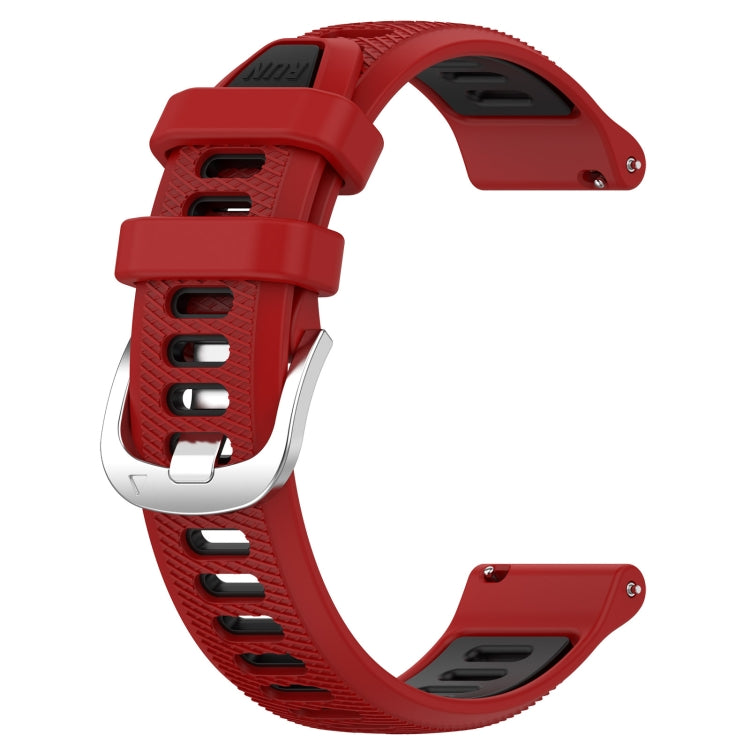 For Samsung Galaxy Watch5 44mm 20mm Sports Two-Color Steel Buckle Silicone Watch Band(Red+Black) - Smart Wear by PMC Jewellery | Online Shopping South Africa | PMC Jewellery