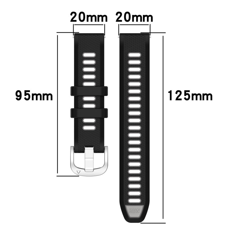 For Samsung Galaxy Watch5 44mm 20mm Sports Two-Color Steel Buckle Silicone Watch Band(Starlight+Black) - Smart Wear by PMC Jewellery | Online Shopping South Africa | PMC Jewellery