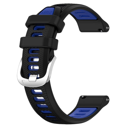 For Amazfit GTS 2 22mm Cross Texture Two Color Silicone Steel Buckle Watch Band(Black+Blue) -  by PMC Jewellery | Online Shopping South Africa | PMC Jewellery