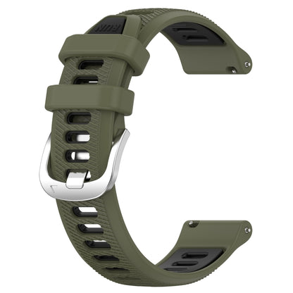 For Xiaomi Watch S2 42mm 22mm Sports Two-Color Steel Buckle Silicone Watch Band(Army Green+Black) - Smart Wear by PMC Jewellery | Online Shopping South Africa | PMC Jewellery