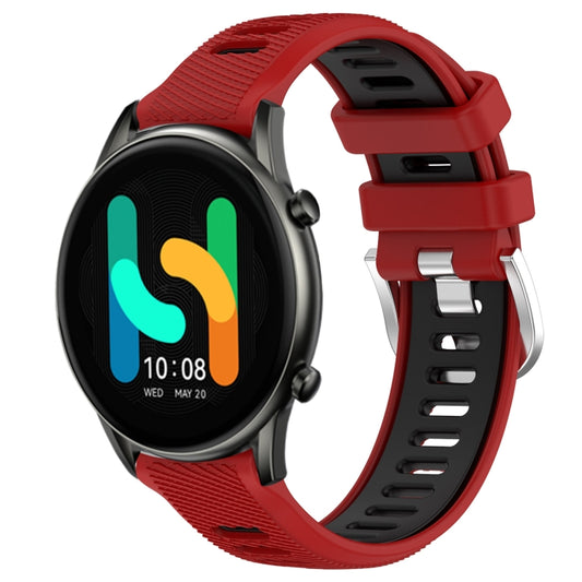 For Xiaomi MI Watch Color 22mm Sports Two-Color Steel Buckle Silicone Watch Band(Red+Black) - Smart Wear by PMC Jewellery | Online Shopping South Africa | PMC Jewellery