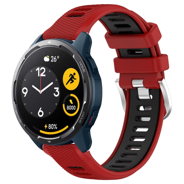 For  Xiaomi Haylou RS4 LS12 22mm Sports Two-Color Steel Buckle Silicone Watch Band(Red+Black) - Smart Wear by PMC Jewellery | Online Shopping South Africa | PMC Jewellery