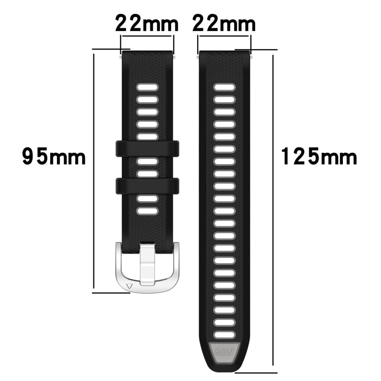 For Amazfit 3 22mm Cross Texture Two Color Silicone Steel Buckle Watch Band(Army Green+Black) -  by PMC Jewellery | Online Shopping South Africa | PMC Jewellery