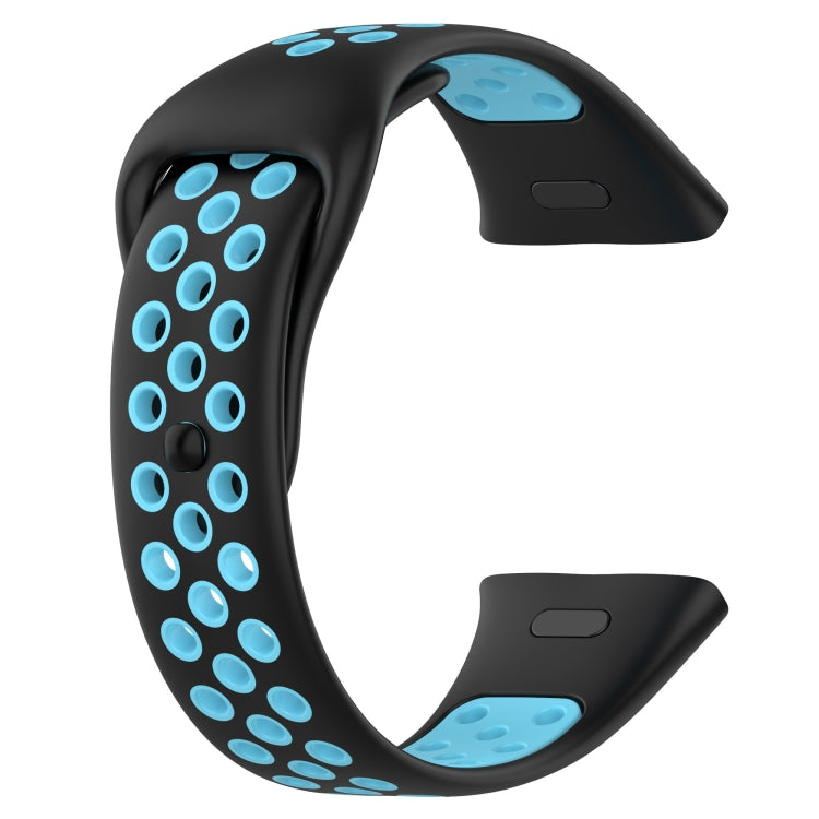 For Redmi Watch 3 Sports Two-Color Silicone Watch Band(Black+Blue) - Smart Wear by PMC Jewellery | Online Shopping South Africa | PMC Jewellery