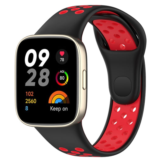 For Redmi Watch 3 Lite Sports Two-Color Silicone Watch Band(Black+Red) - Smart Wear by PMC Jewellery | Online Shopping South Africa | PMC Jewellery