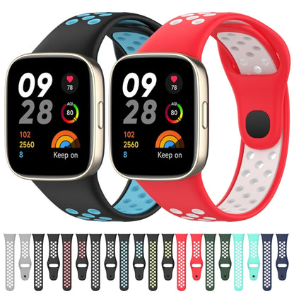 For Redmi Watch 3 Lite Sports Two-Color Silicone Watch Band(Dark Blue+White) - Smart Wear by PMC Jewellery | Online Shopping South Africa | PMC Jewellery