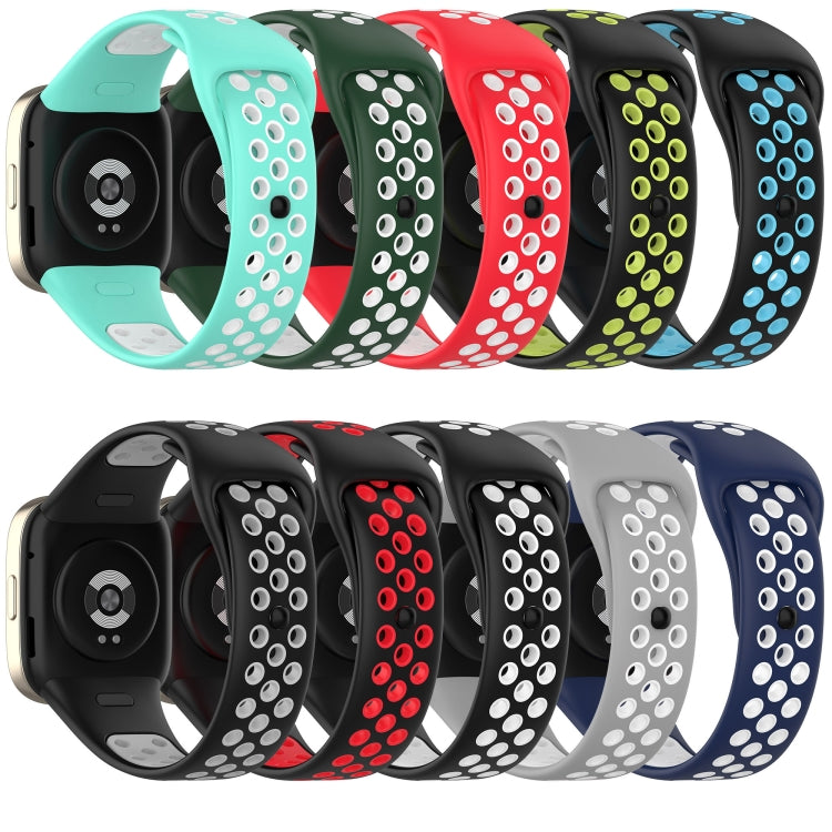 For Redmi Watch 3 Lite Sports Two-Color Silicone Watch Band(Teal+White) - Smart Wear by PMC Jewellery | Online Shopping South Africa | PMC Jewellery