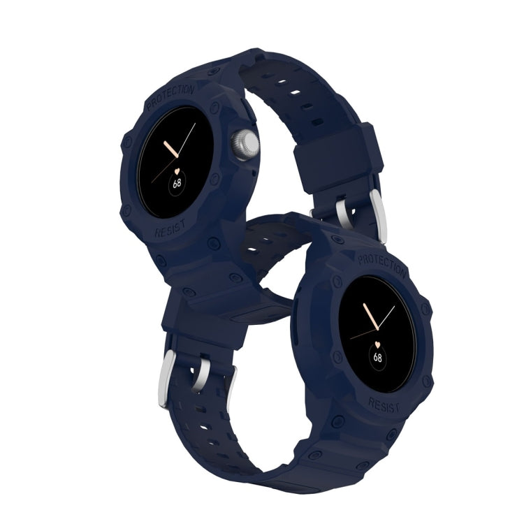 For Google Pixel Watch JUNSUNMAY Integrated TPU Adjustable Elastic Watch Band(Dark Blue) - Watch Bands by JUNSUNMAY | Online Shopping South Africa | PMC Jewellery