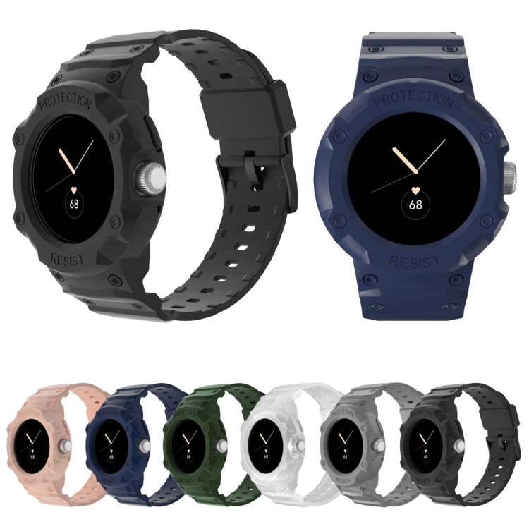 For Google Pixel Watch JUNSUNMAY Integrated TPU Adjustable Elastic Watch Band(Dark Blue) - Watch Bands by JUNSUNMAY | Online Shopping South Africa | PMC Jewellery