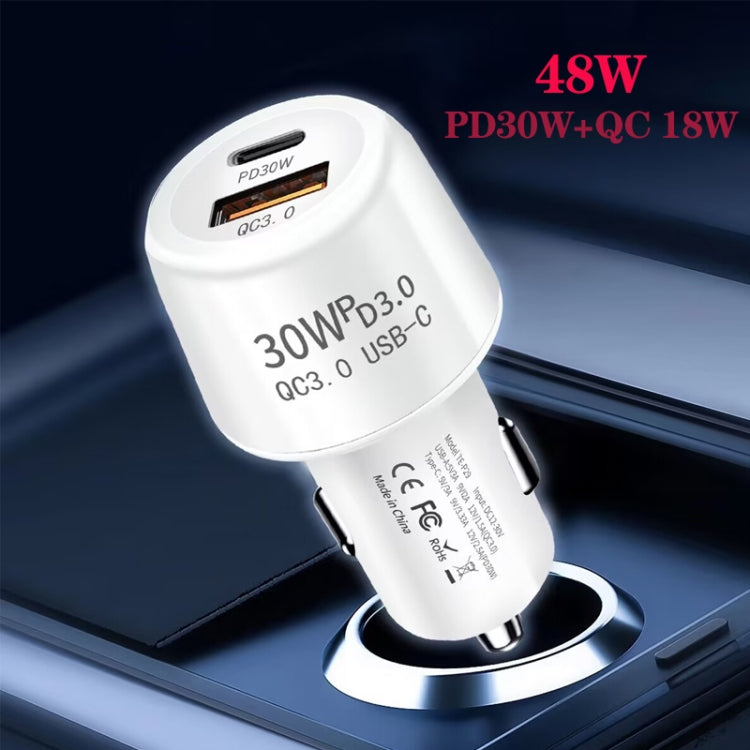 P29 48W PD30W + QC3.0 18W USB Dual Port Car Charger(Black) - Car Charger by PMC Jewellery | Online Shopping South Africa | PMC Jewellery