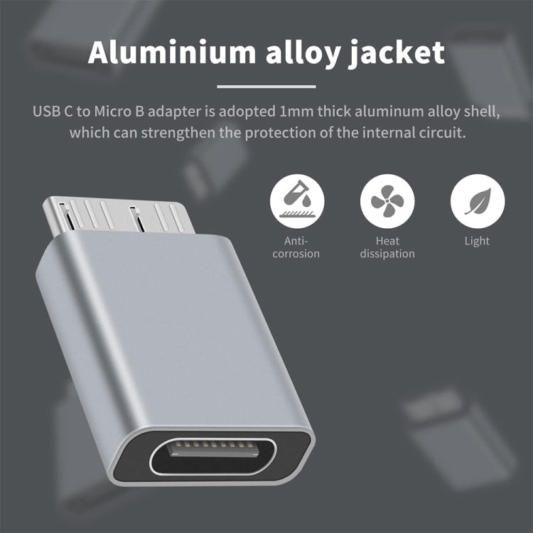 2 PCS JUNSUNMAY USB-C / Type-C Female to Male USB 3.0 Micro B Adapter Converter - Cable & Adapters by JUNSUNMAY | Online Shopping South Africa | PMC TechLife | Buy Now Pay Later Mobicred