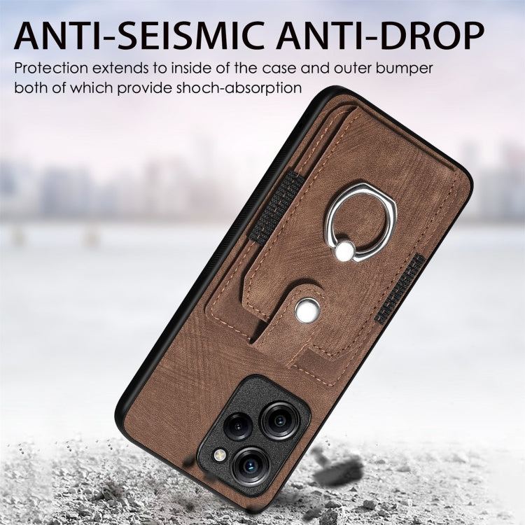 For Xiaomi Poco X5 Pro Retro Skin-feel Ring Card Wallet Phone Case(Brown) - free shipping - PMC TechLife - Order now!