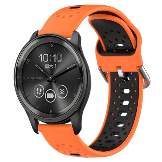 For GarminMove Trend 20mm Breathable Two-Color Silicone Watch Band(Orange+Black) -  by PMC Jewellery | Online Shopping South Africa | PMC Jewellery