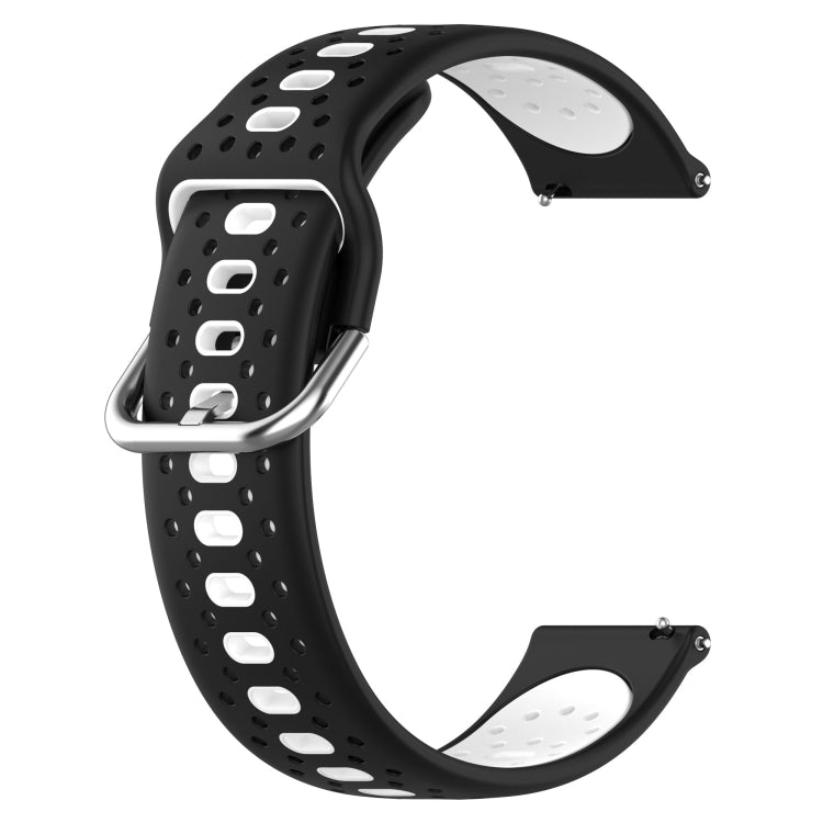 For Garmin Vivoactive3 20mm Breathable Two-Color Silicone Watch Band(Black+White) - Watch Bands by PMC Jewellery | Online Shopping South Africa | PMC Jewellery