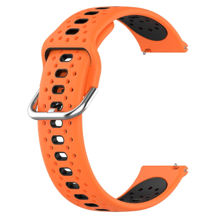 For Garmin Venu 2 Plus 20mm Breathable Two-Color Silicone Watch Band(Orange+Black) - Watch Bands by PMC TechLife | Online Shopping South Africa | PMC TechLife