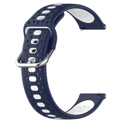 For Garmin Forerunner 158 20mm Breathable Two-Color Silicone Watch Band(Midnight Blue+White) -  by PMC Jewellery | Online Shopping South Africa | PMC Jewellery