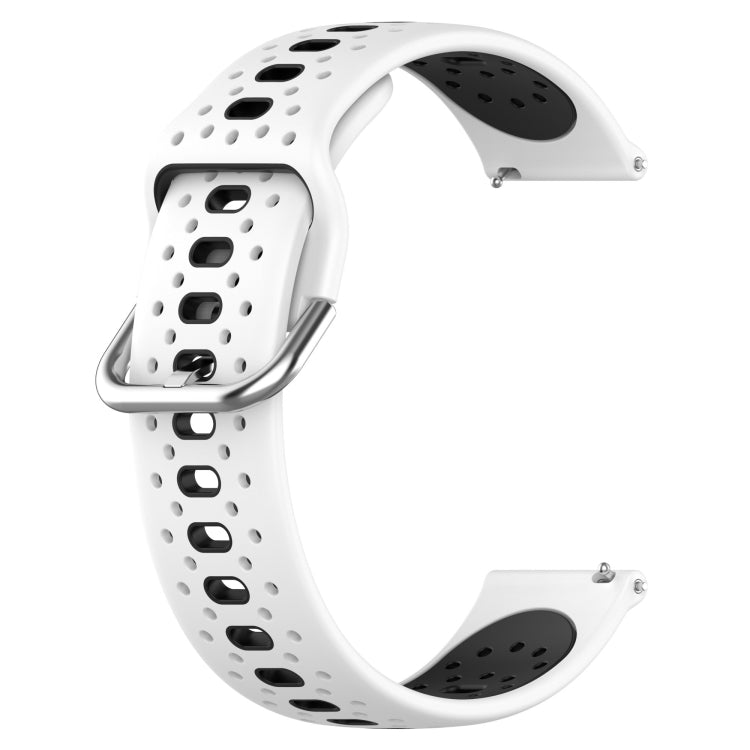 For Garmin Forerunner 55 20mm Breathable Two-Color Silicone Watch Band(White+Black) -  by PMC TechLife | Online Shopping South Africa | PMC TechLife