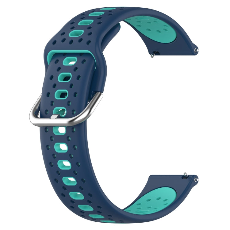 For Garmin Venu 20mm Breathable Two-Color Silicone Watch Band(Blue+Teal) - Watch Bands by PMC TechLife | Online Shopping South Africa | PMC TechLife