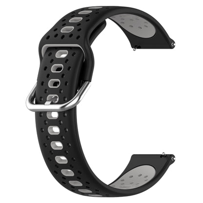 For Garmin Venu SQ 20mm Breathable Two-Color Silicone Watch Band(Black+Grey) - Watch Bands by PMC Jewellery | Online Shopping South Africa | PMC Jewellery