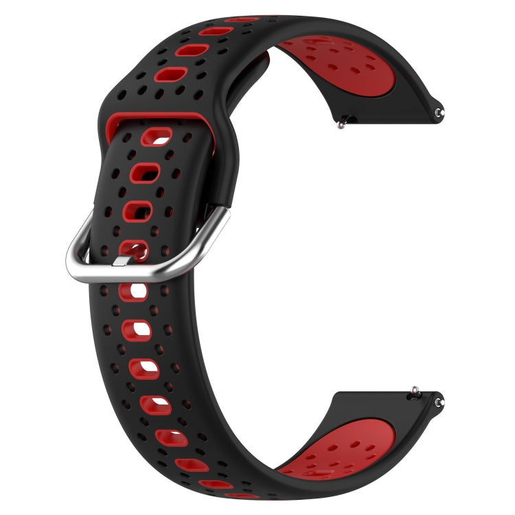 For Garmin Forerunner 645 20mm Breathable Two-Color Silicone Watch Band(Black+Red) - Watch Bands by PMC Jewellery | Online Shopping South Africa | PMC Jewellery