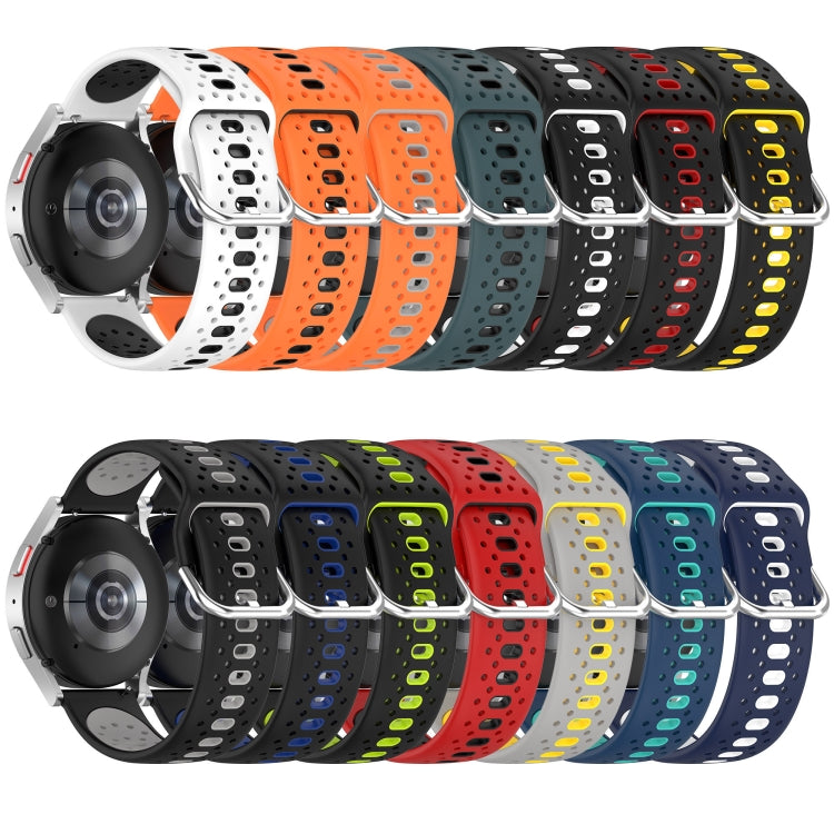For Garmin Forerunner Sq2 20mm Breathable Two-Color Silicone Watch Band(Black+Lime Green) - Watch Bands by PMC TechLife | Online Shopping South Africa | PMC TechLife