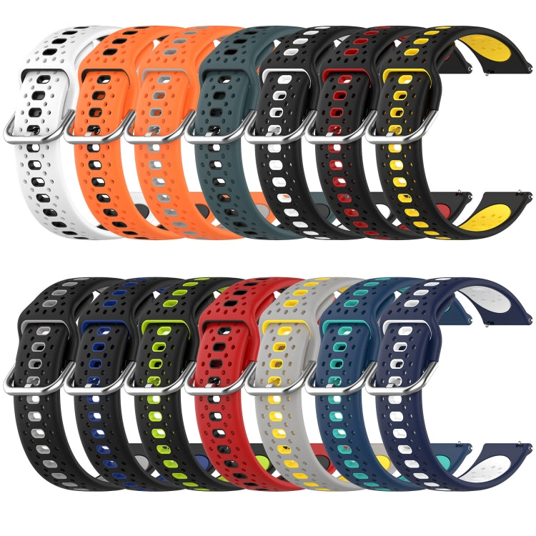 For Garmin Forerunner 158 20mm Breathable Two-Color Silicone Watch Band(Black+White) -  by PMC TechLife | Online Shopping South Africa | PMC TechLife