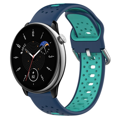 For Amazfit GTR Mini 20mm Breathable Two-Color Silicone Watch Band(Blue+Water Duck) - Watch Bands by PMC Jewellery | Online Shopping South Africa | PMC Jewellery