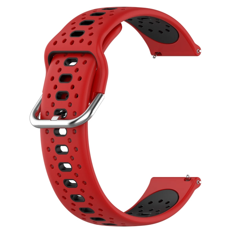 For Amazfit GTS 4 Mini 20mm Breathable Two-Color Silicone Watch Band(Red+Black) - Watch Bands by PMC Jewellery | Online Shopping South Africa | PMC Jewellery