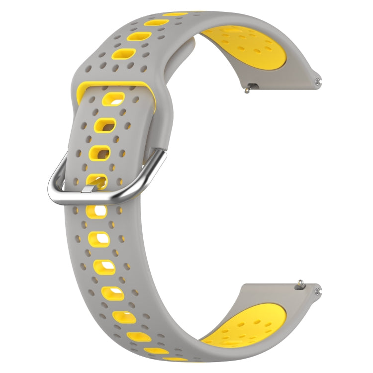 For Amazfit Pop Pro 20mm Breathable Two-Color Silicone Watch Band(Grey+Yellow) -  by PMC TechLife | Online Shopping South Africa | PMC TechLife