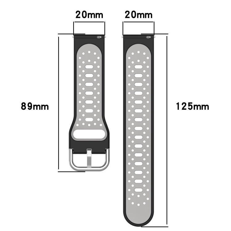 For Amazfit GTS 2 20mm Breathable Two-Color Silicone Watch Band(Midnight Blue+White) -  by PMC TechLife | Online Shopping South Africa | PMC TechLife