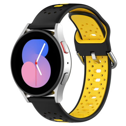 For Huawei Watch GT2 42mm 20mm Breathable Two-Color Silicone Watch Band(Black+Yellow) -  by PMC Jewellery | Online Shopping South Africa | PMC Jewellery