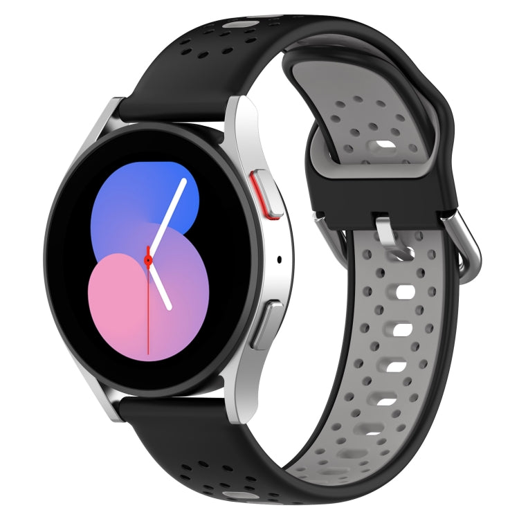 For Honor Magic Watch2 42mm 20mm Breathable Two-Color Silicone Watch Band(Black+Grey) - Watch Bands by PMC TechLife | Online Shopping South Africa | PMC TechLife