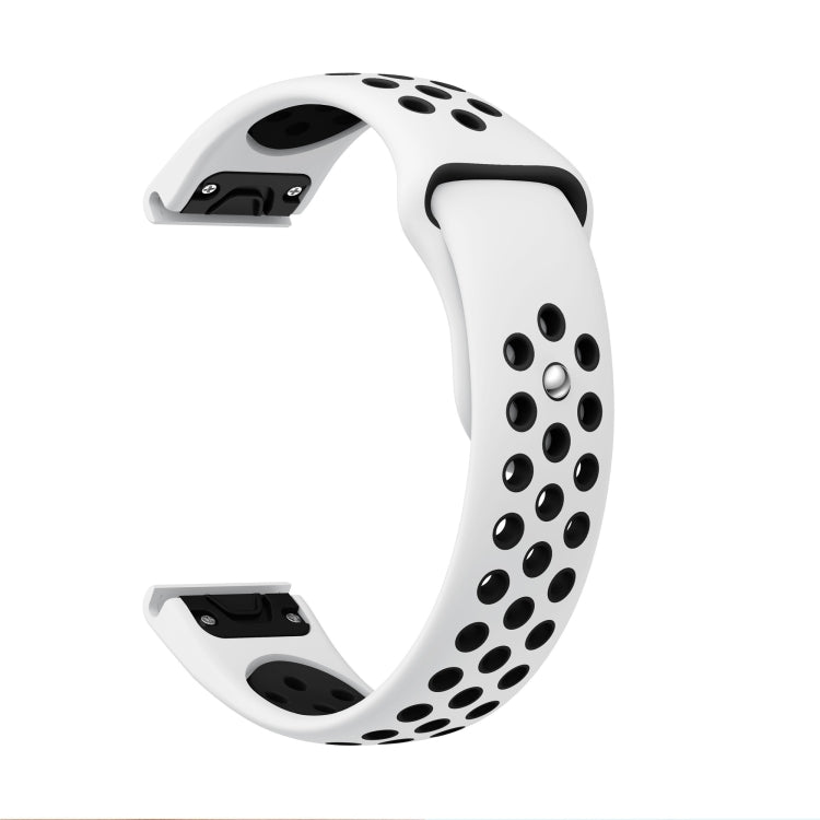 For Garmin Forerunner 945 22mm Sports Breathable Silicone Watch Band(White+Black) -  by PMC Jewellery | Online Shopping South Africa | PMC Jewellery