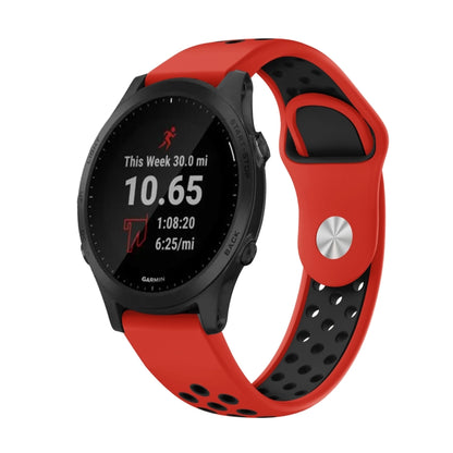 For Garmin Forerunner 945 22mm Sports Breathable Silicone Watch Band(Red+Black) -  by PMC Jewellery | Online Shopping South Africa | PMC Jewellery