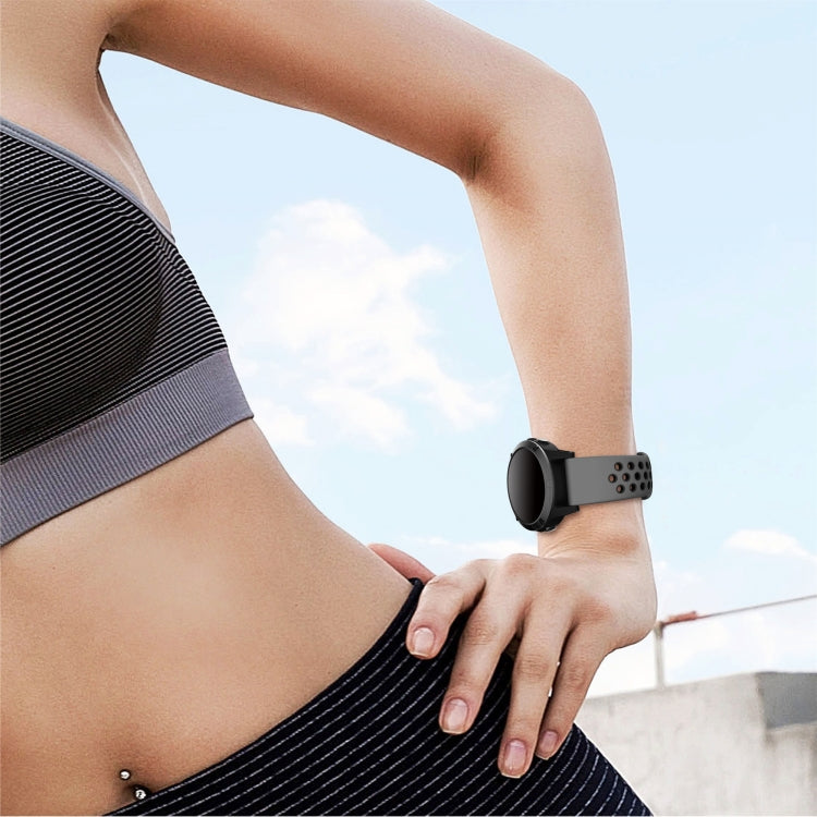 For Garmin Instinct 22mm Sports Breathable Silicone Watch Band(White+Black) -  by PMC TechLife | Online Shopping South Africa | PMC TechLife