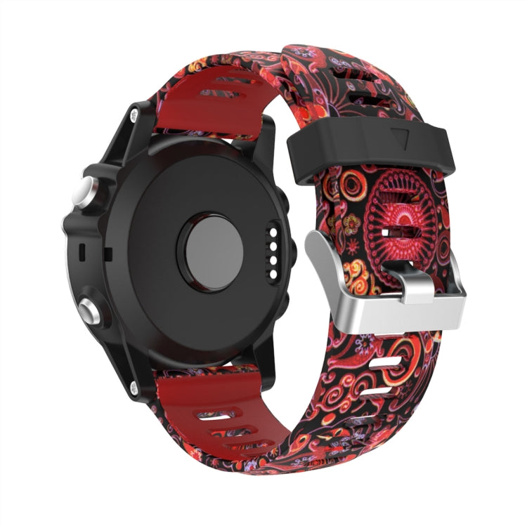 For Garmin Tactix 7 Pro 26mm Camouflage Printed Silicone Watch Band(Red+Jellyfish Camouflage) -  by PMC Jewellery | Online Shopping South Africa | PMC Jewellery