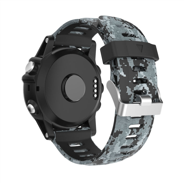 For Garmin Fenix 7X Solar 26mm Camouflage Printed Silicone Watch Band(Black+Digital  Camouflage) - Watch Bands by PMC Jewellery | Online Shopping South Africa | PMC Jewellery