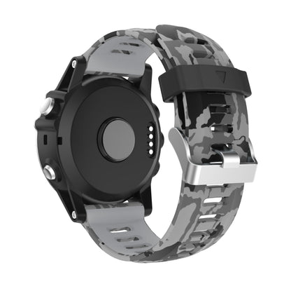 For Garmin Enduro 26mm Camouflage Printed Silicone Watch Band(Grey+Army Camouflage) -  by PMC Jewellery | Online Shopping South Africa | PMC Jewellery