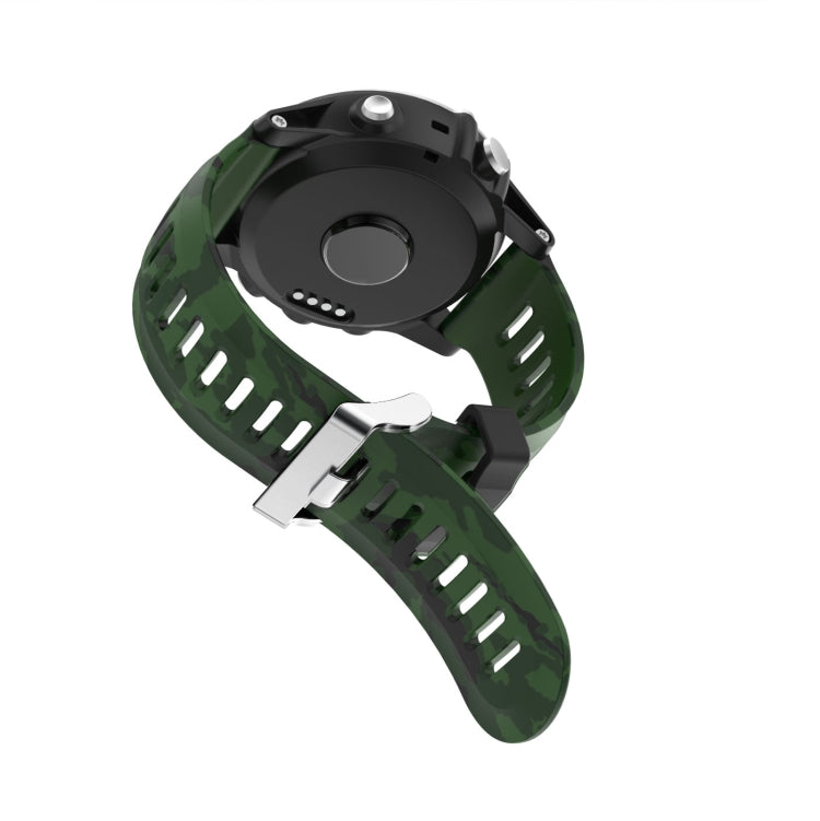 For Garmin Fenix 3 HR 26mm Camouflage Printed Silicone Watch Band(Army Green+Bamboo Camouflage) -  by PMC Jewellery | Online Shopping South Africa | PMC Jewellery