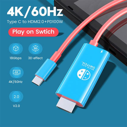 ENKAY ENK-CB136 6.6Ft. Type-C to HDMI Conversion Cable for Switch 4K HD Projection TV - Adapter by ENKAY | Online Shopping South Africa | PMC Jewellery