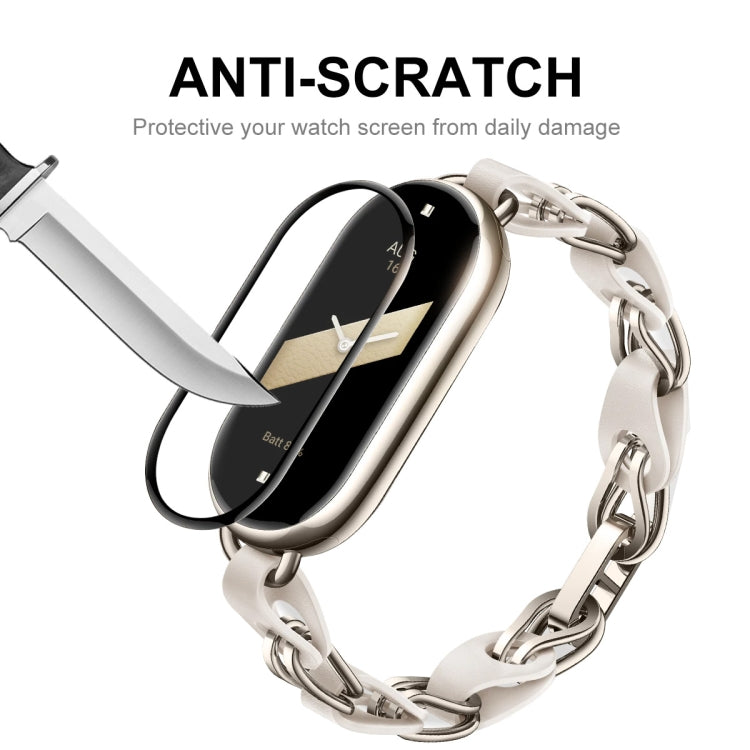 For Xiaomi Mi Band 8 ENKAY Hat-Prince 2 in 1 Set Full Coverage Screen Protector + Nylon Loop Watch Band(Orange) - Watch Bands by ENKAY | Online Shopping South Africa | PMC TechLife | Buy Now Pay Later Mobicred