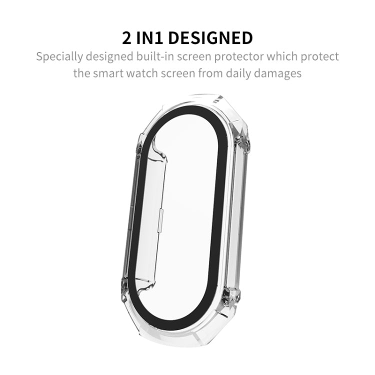 For Xiaomi Mi Band 8 ENKAY Hat-Prince Full Coverage PC Frame + Tempered Glass Film Watch Case(Green) -  by ENKAY | Online Shopping South Africa | PMC Jewellery