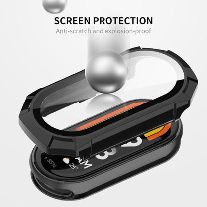 For Xiaomi Mi Band 8 ENKAY Hat-Prince Full Coverage PC Frame + Tempered Glass Film Watch Case(Black) - Watch Cases by ENKAY | Online Shopping South Africa | PMC Jewellery | Buy Now Pay Later Mobicred