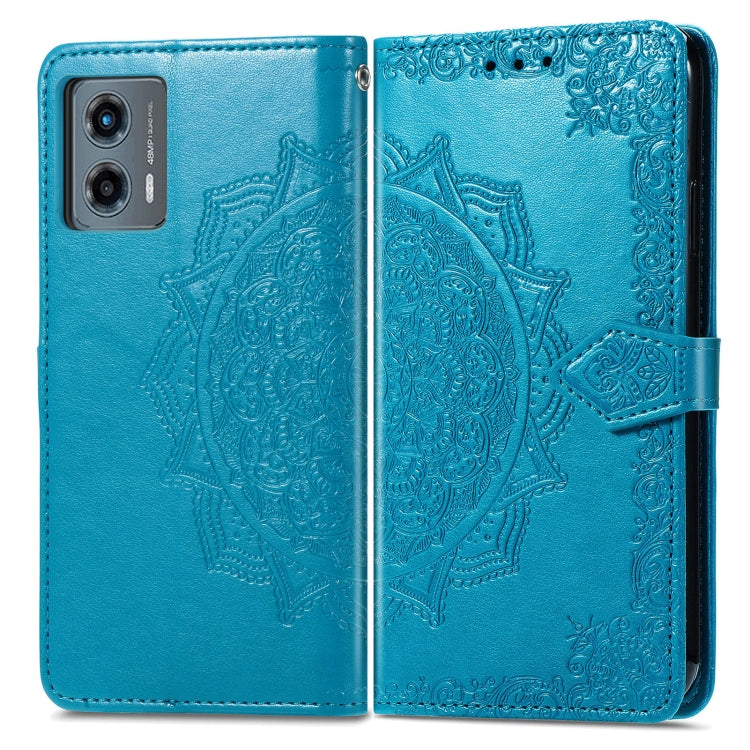 For Motorola Moto G 5G 2023 Mandala Flower Embossed Leather Phone Case(Blue) - Motorola Cases by PMC Jewellery | Online Shopping South Africa | PMC Jewellery