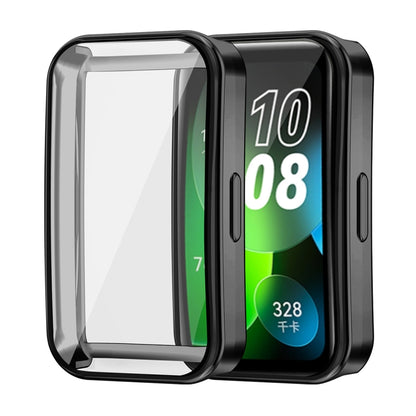 For Huawei Band 8 ENKAY Hat-Prince Full Coverage Electroplated Soft TPU Watch Case with Screen Protection(Black) - Watch Cases by ENKAY | Online Shopping South Africa | PMC Jewellery