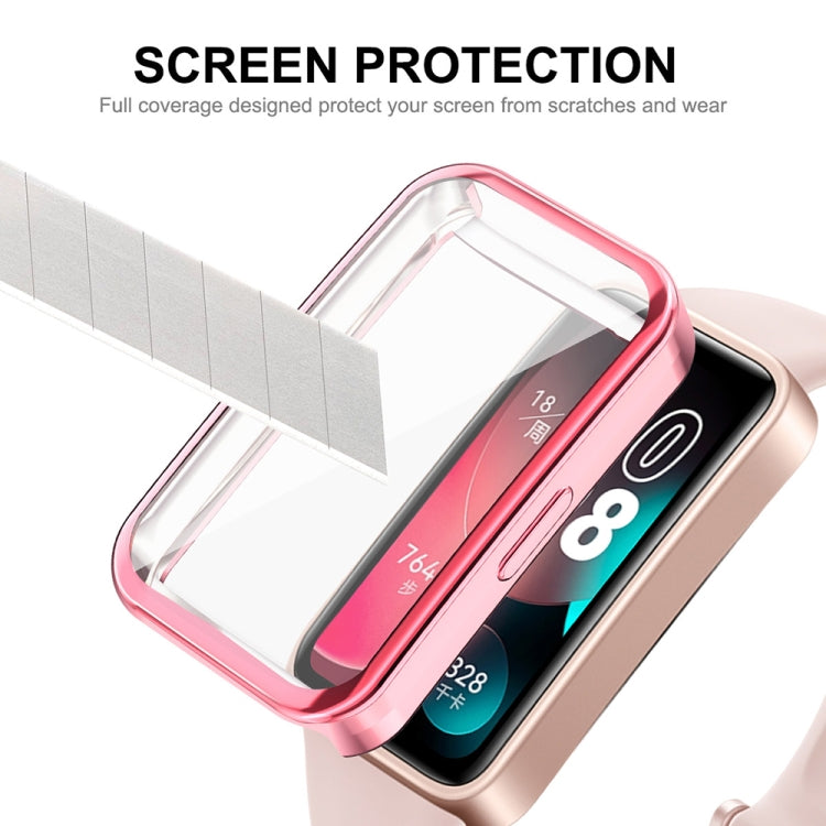 For Huawei Band 8 ENKAY Hat-Prince Full Coverage Electroplated Soft TPU Watch Case with Screen Protection(Dark Green) - Watch Cases by ENKAY | Online Shopping South Africa | PMC Jewellery