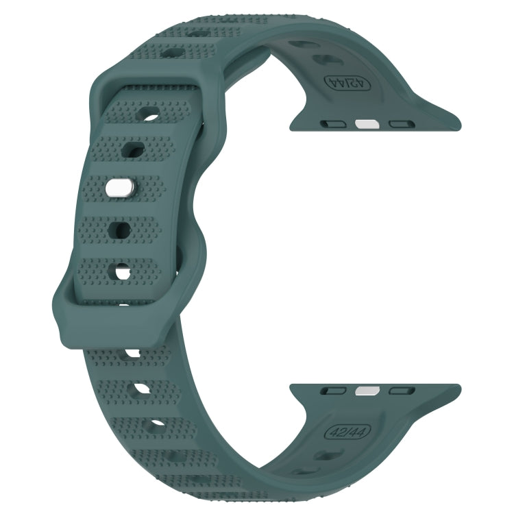 For Apple Watch Ultra 49mm Reverse Buckle Dot Texture Silicone Watch Band(Olive Green) - Watch Bands by PMC Jewellery | Online Shopping South Africa | PMC Jewellery